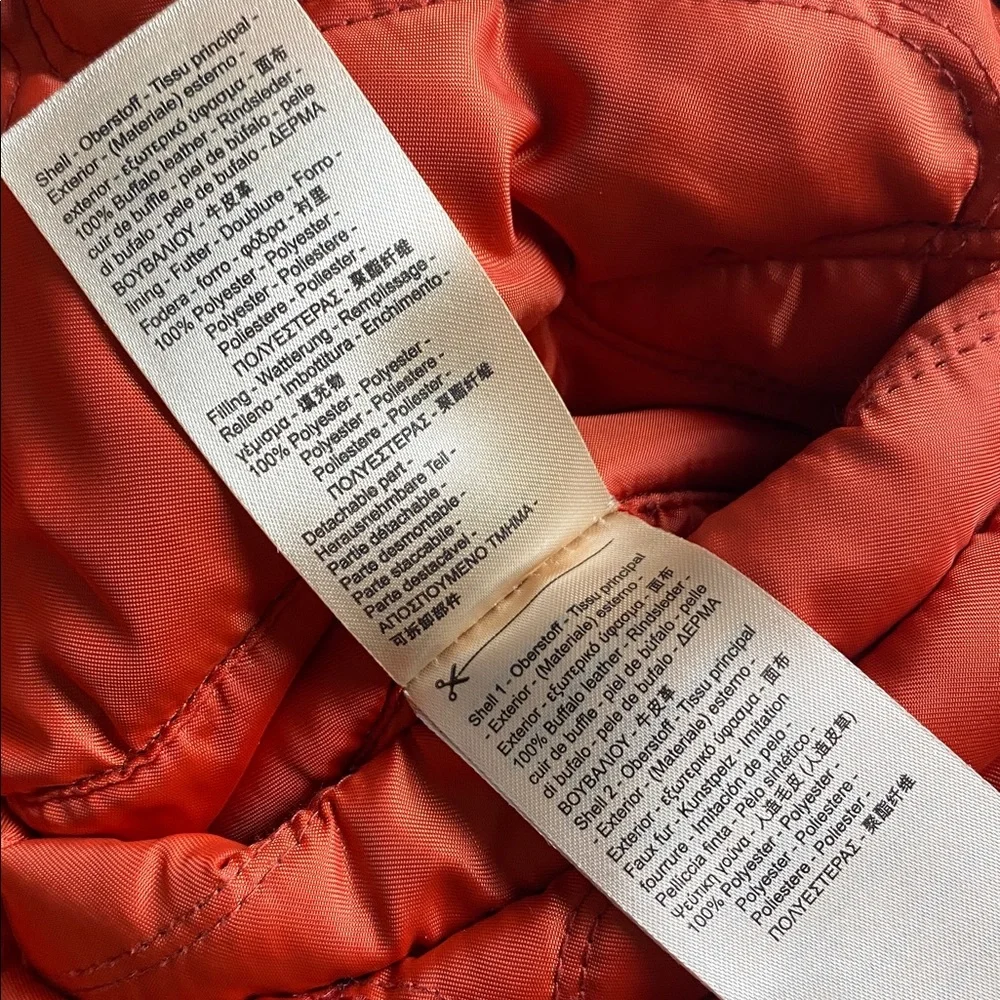 Scotch & Soda Buffalo Leather Removable Faux Shearling Aviator Bomber Jacket - Picture 16 of 16
